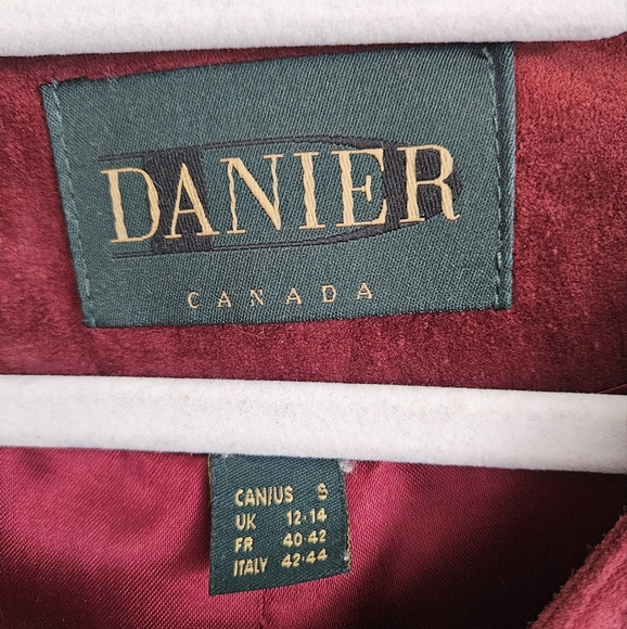 Vintage Danier Leather Burgundy Suede Jacket - Picture 3 of 8